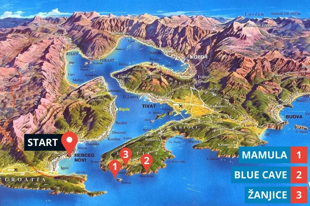 Private tour Mamula - Blue Cave - Žanjice